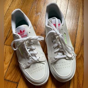 Neon and white Adidas Continental mens 6 womens 7.5